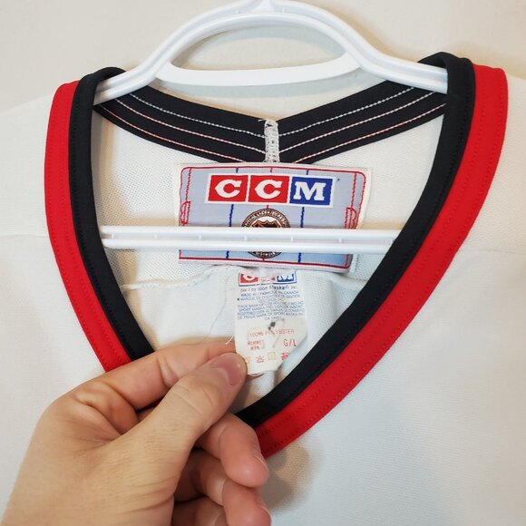 Vintage 90s Ottawa Senators Roger Neilson Signe 2D Logo NHL Jersey White Size L - Picture 5 of 5